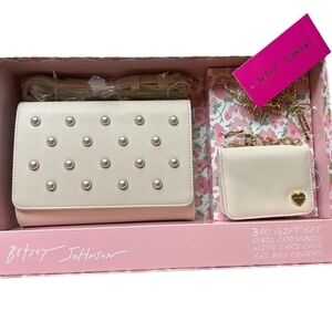 Betsey Johnson Cream Crossbody Bag Set